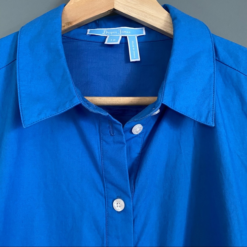 Draper James Blue Collared Button Down Dress - image 3